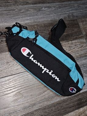 Champion Black & Teal Waist Pack - Champion Logo Fanny Pack